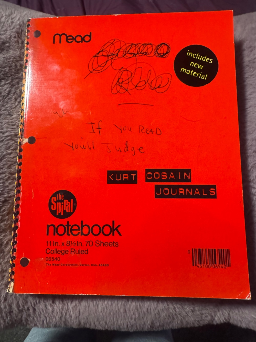 Red Spiral Notebook Journal - Kurt Cobain Journals